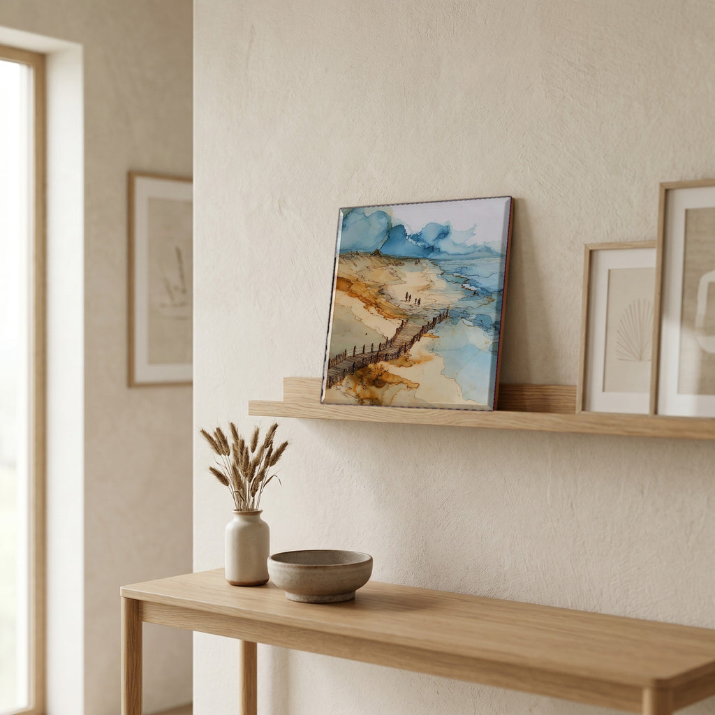 In the entryway, first thing you see.