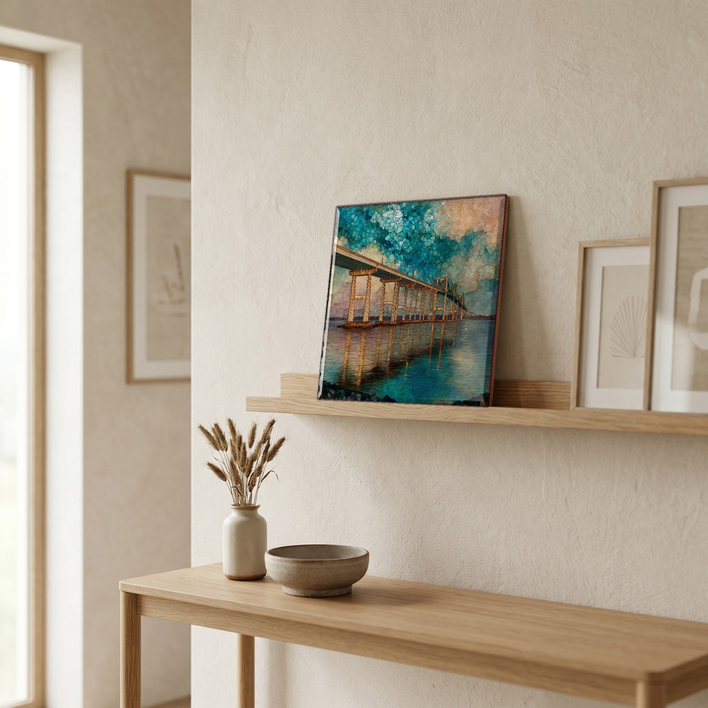 In the entryway, first thing you see.