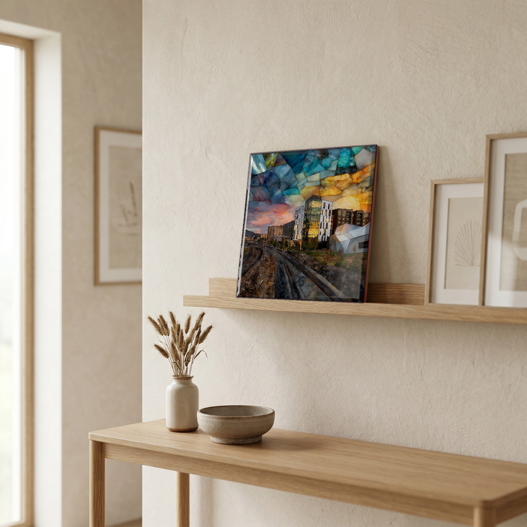 In the entryway, first thing you see.