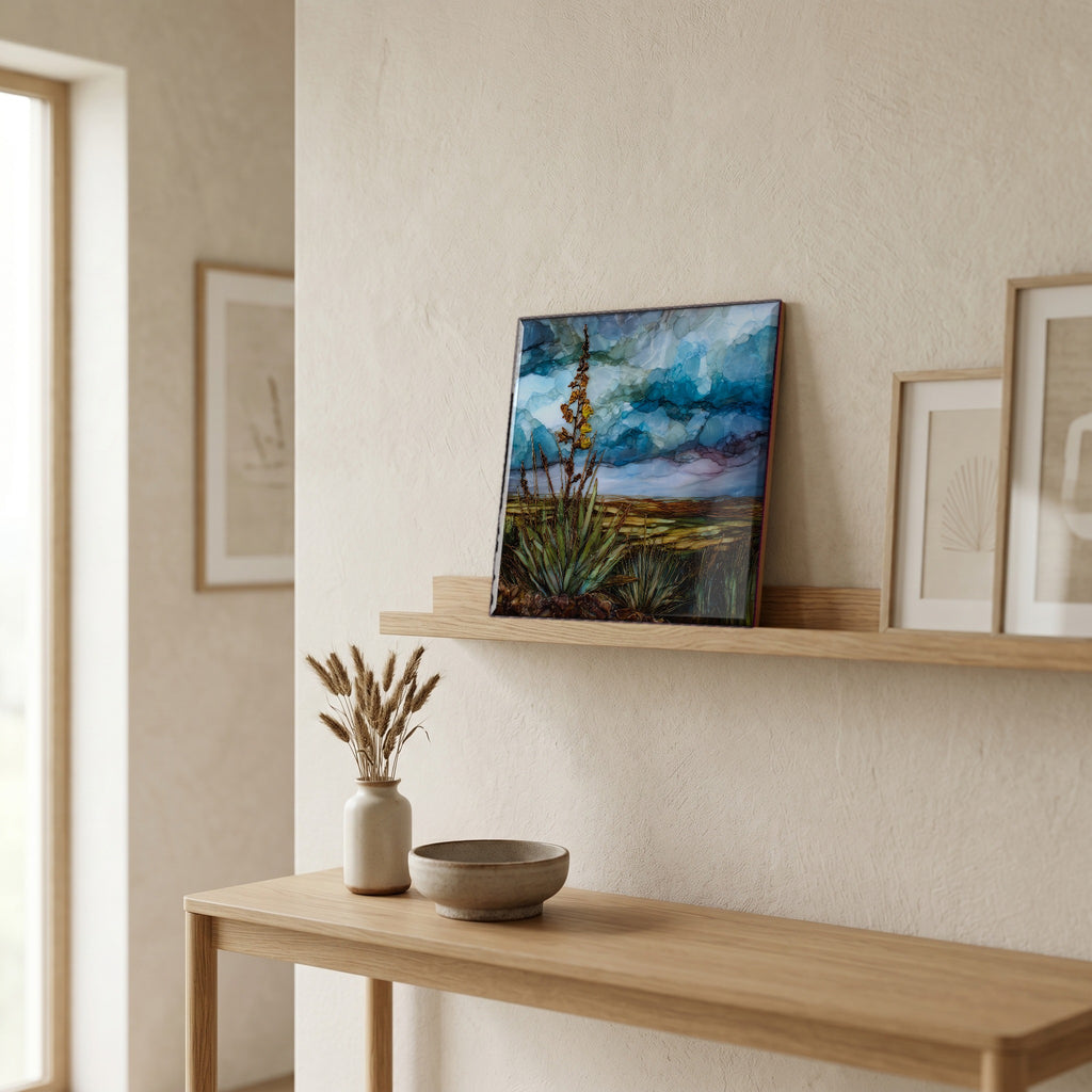 In the entryway, first thing you see.