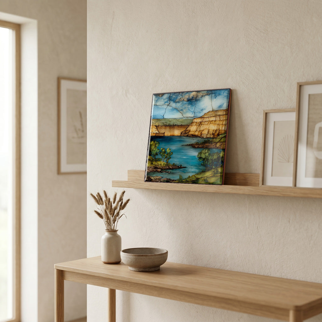 In the entryway, first thing you see.