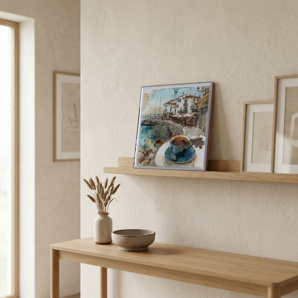 In the entryway, first thing you see.