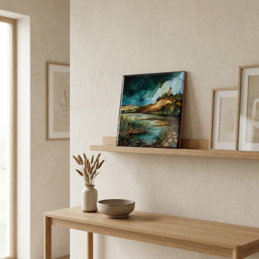 In the entryway, first thing you see.