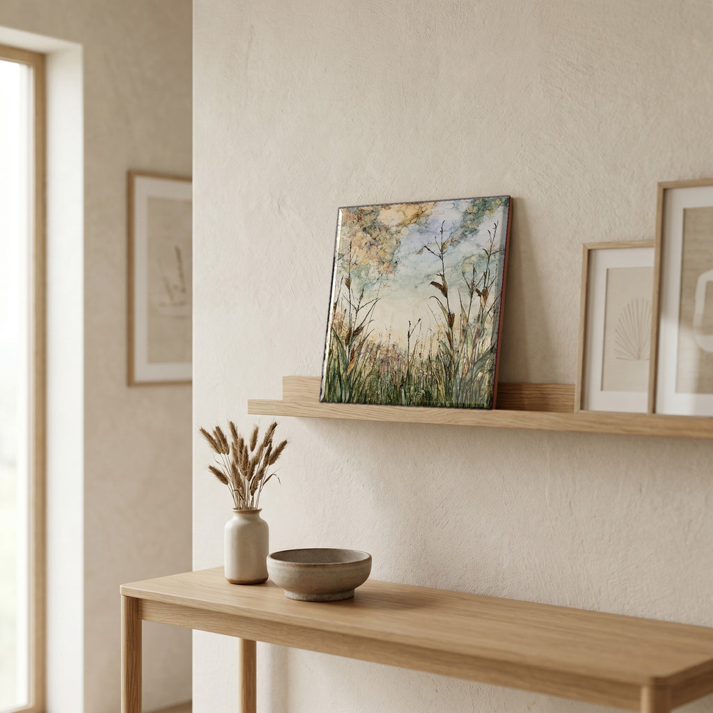 In the entryway, first thing you see.