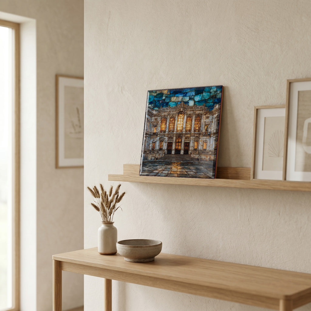 In the entryway, first thing you see.