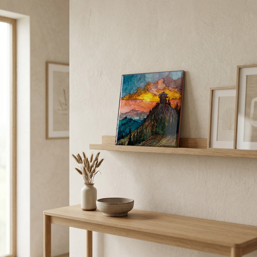 In the entryway, first thing you see.