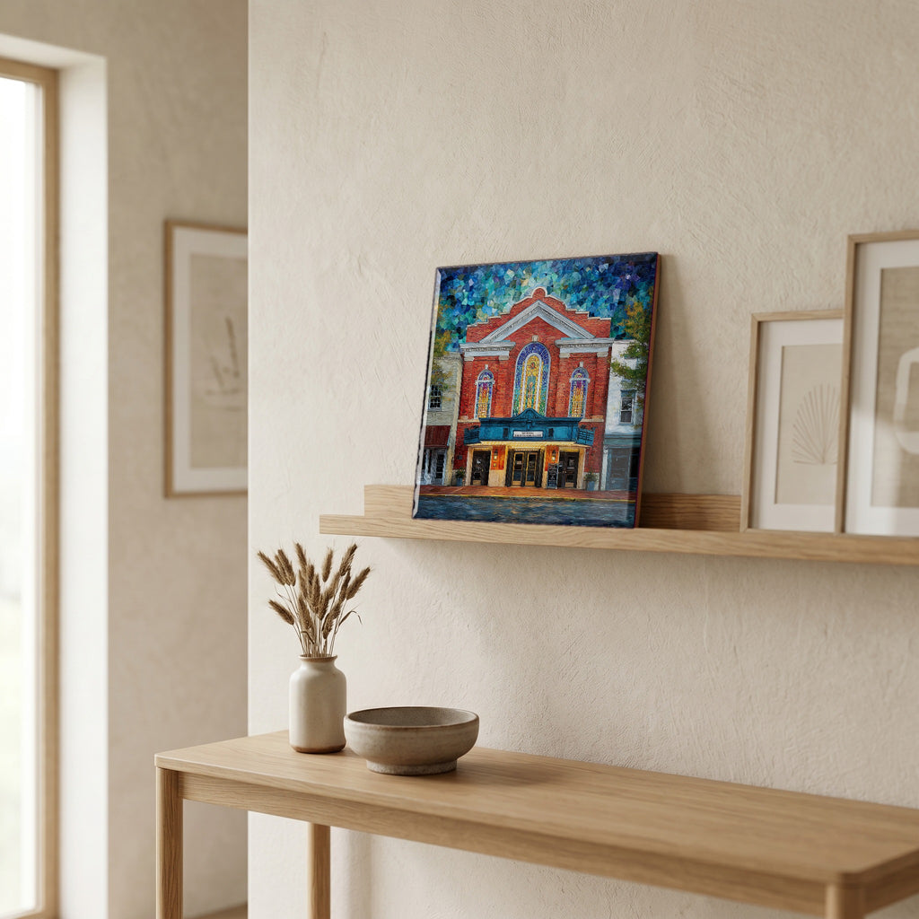 In the entryway, first thing you see.