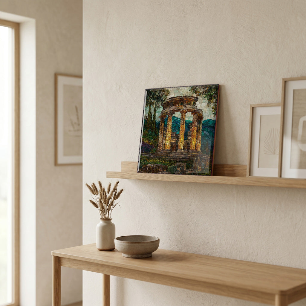 In the entryway, first thing you see.