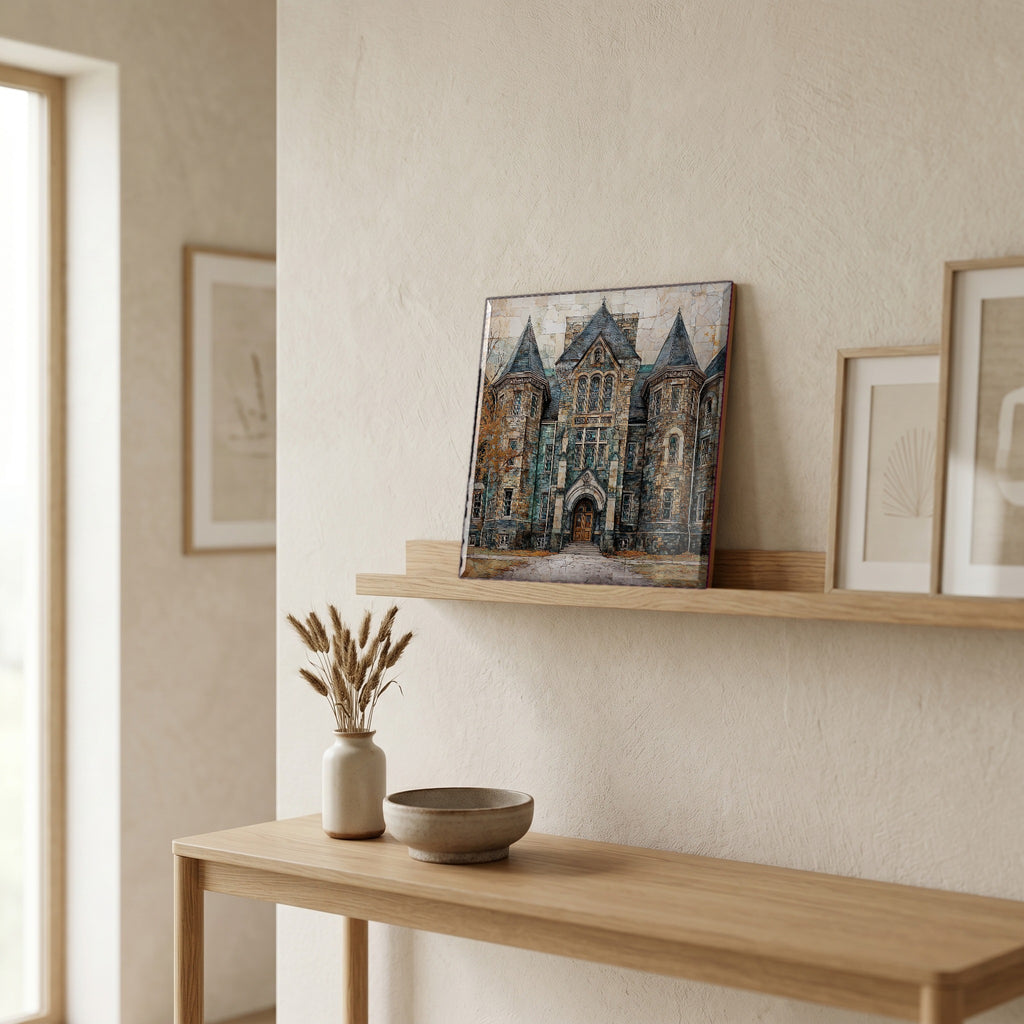 In the entryway, first thing you see.
