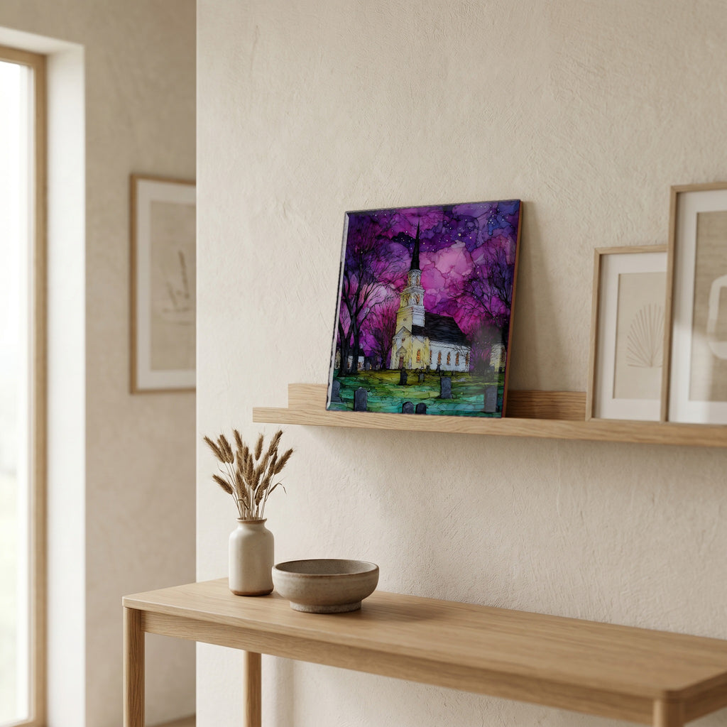 In the entryway, first thing you see.