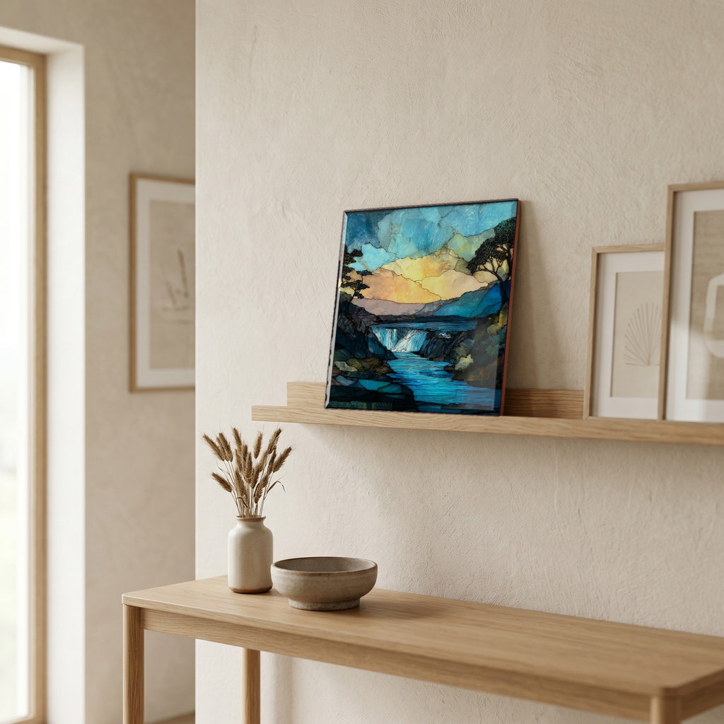 In the entryway, first thing you see.