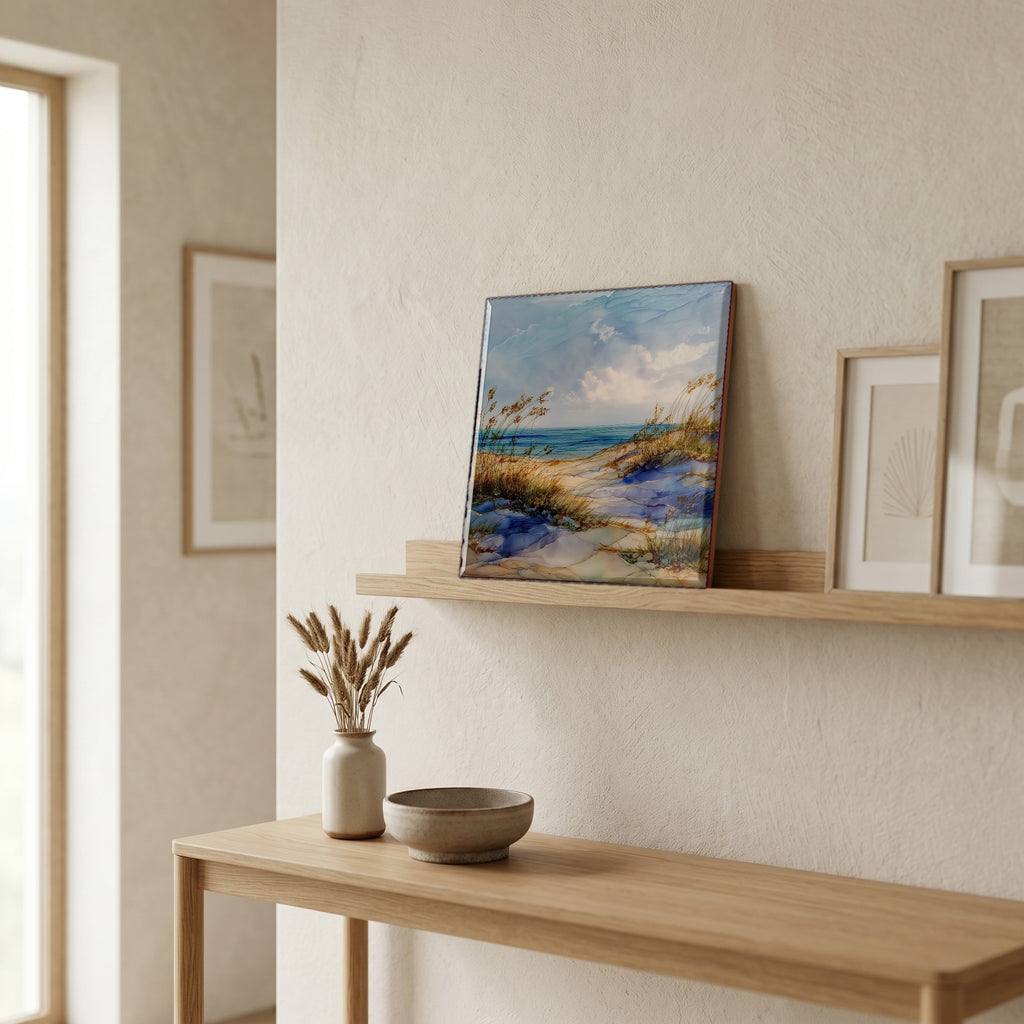 In the entryway, first thing you see.