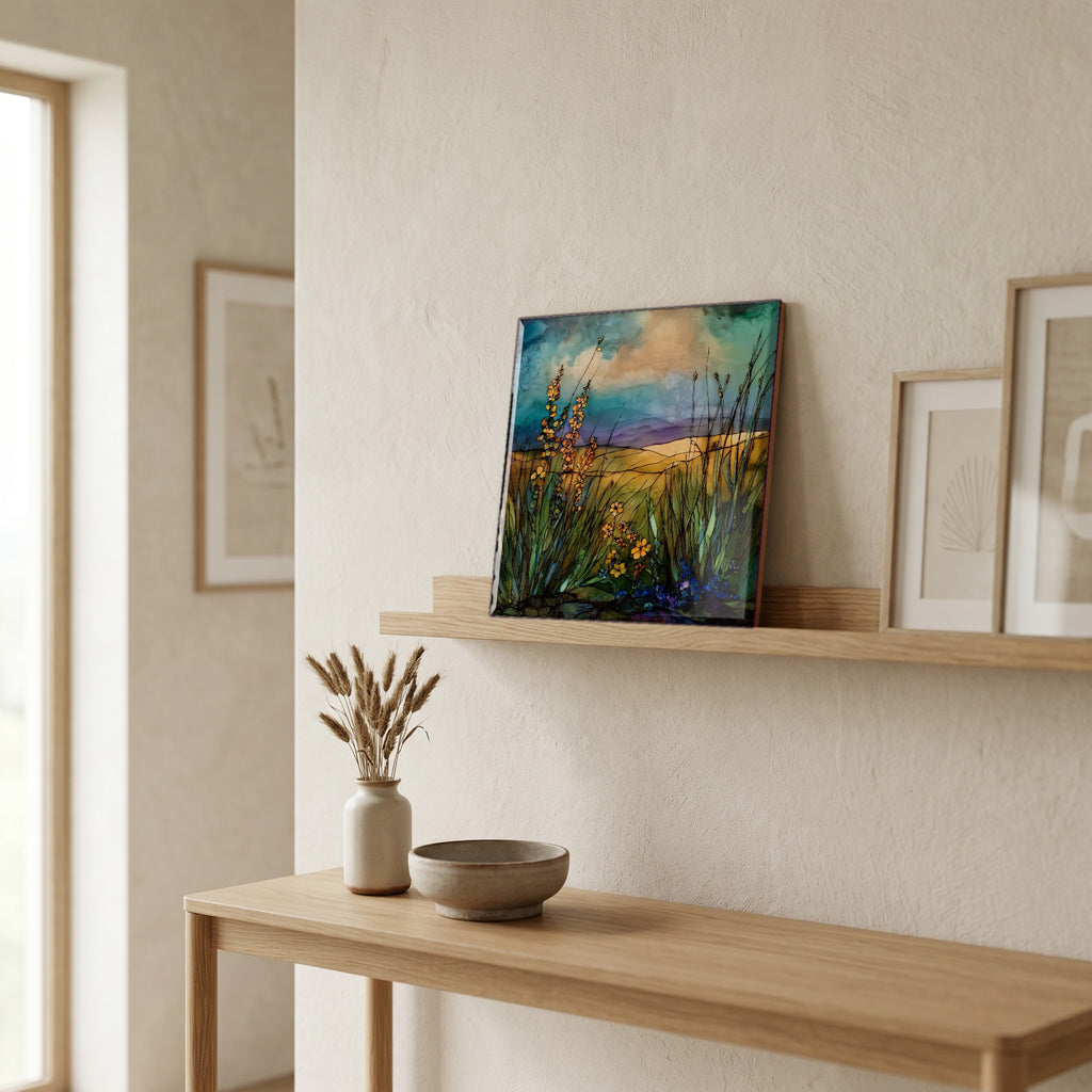 In the entryway, first thing you see.