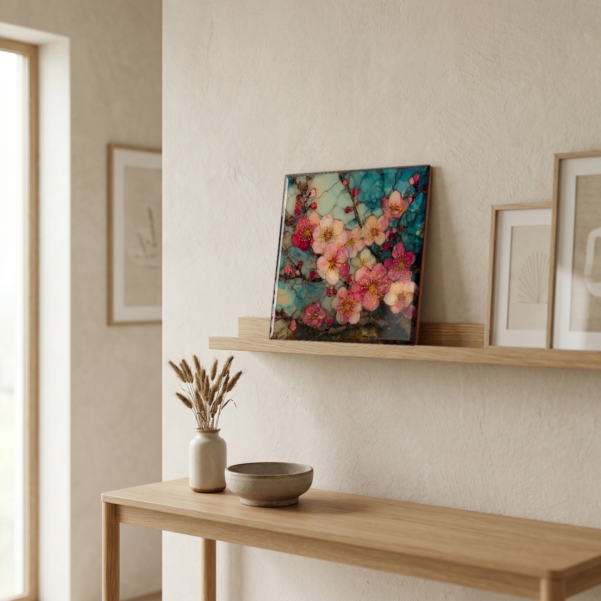 In the entryway, first thing you see.