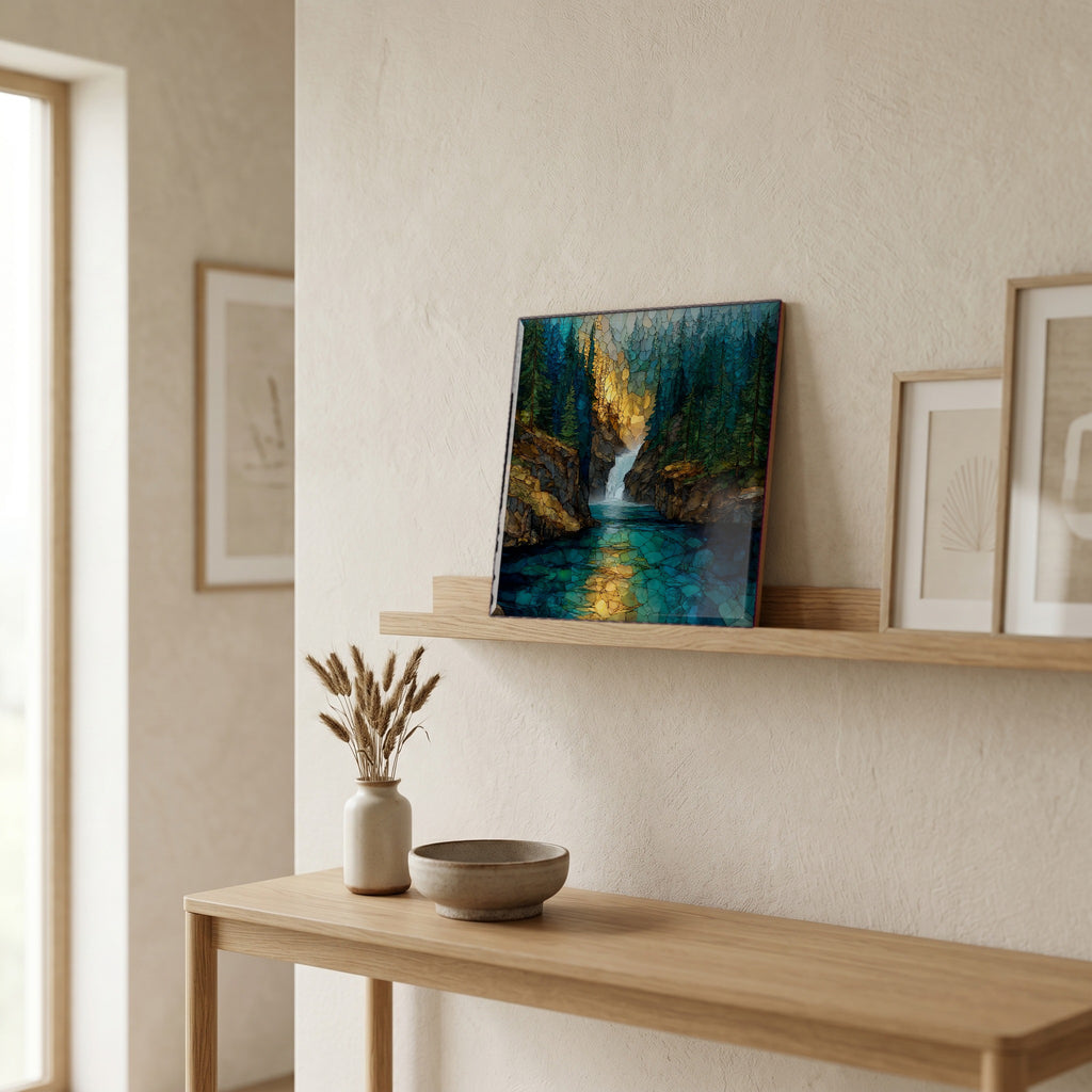 In the entryway, first thing you see.