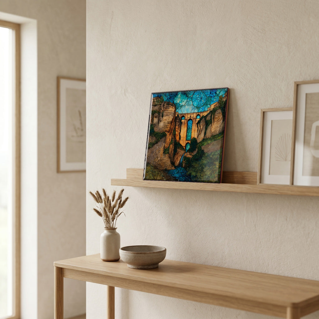 In the entryway, first thing you see.