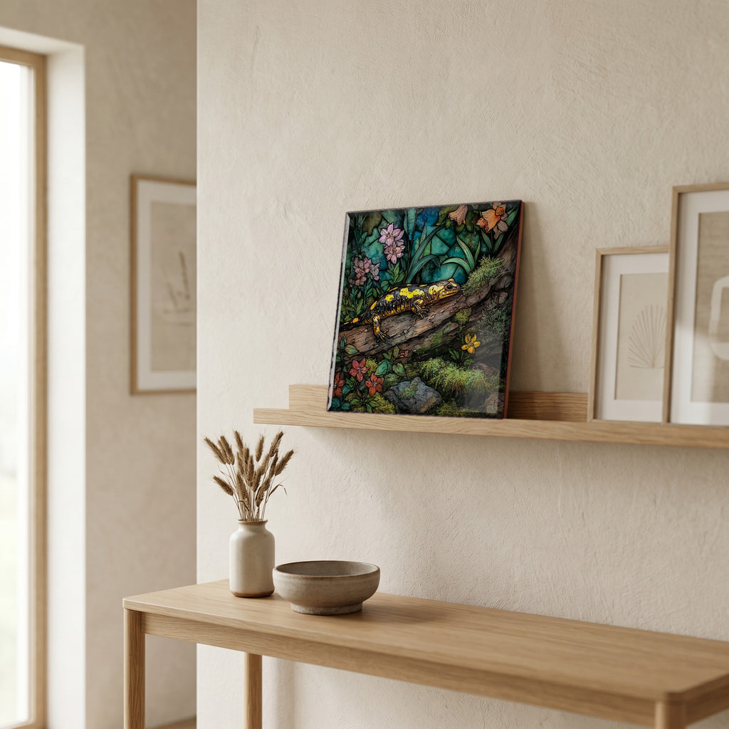 In the entryway, first thing you see.