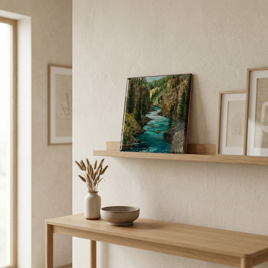 In the entryway, first thing you see.