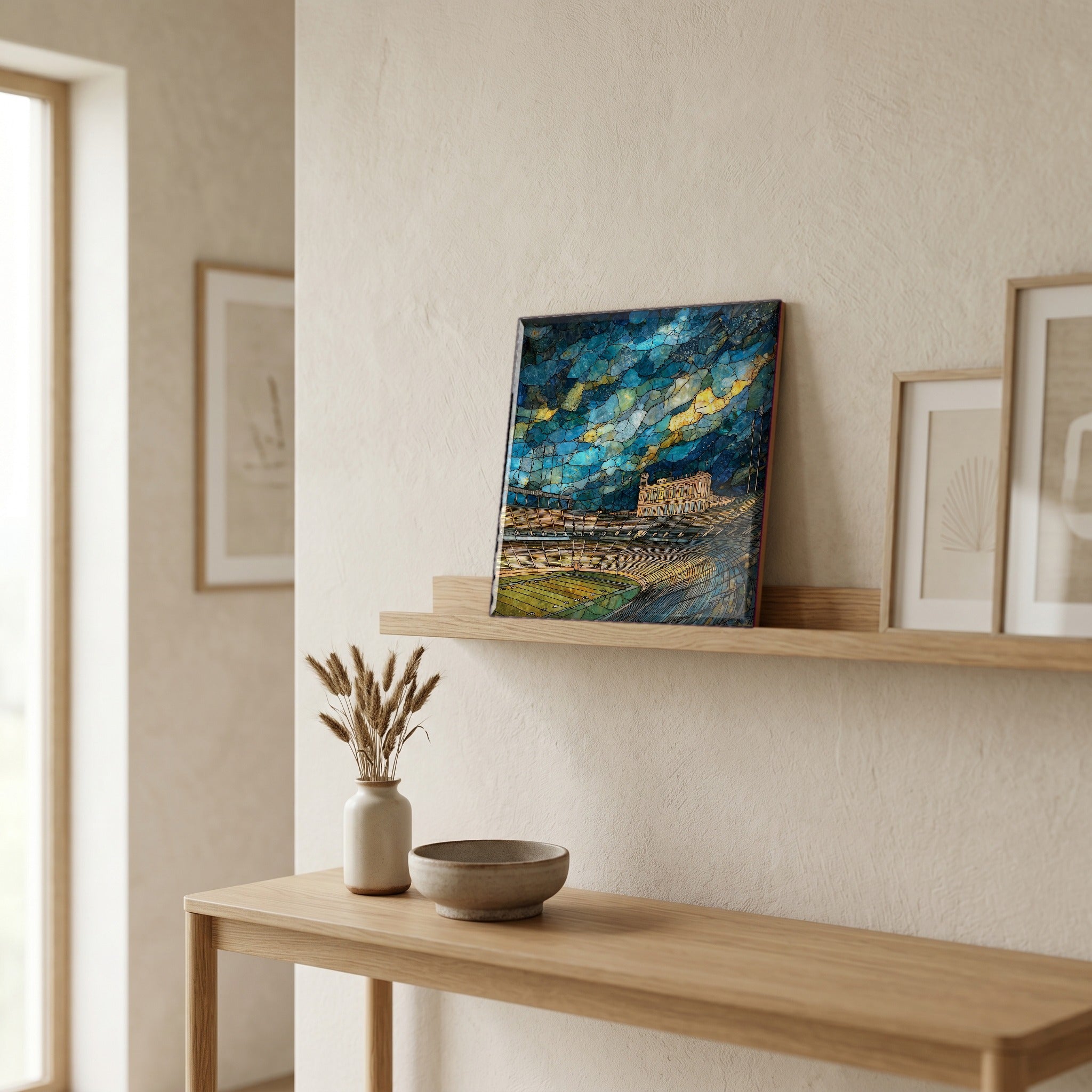 In the entryway, first thing you see.