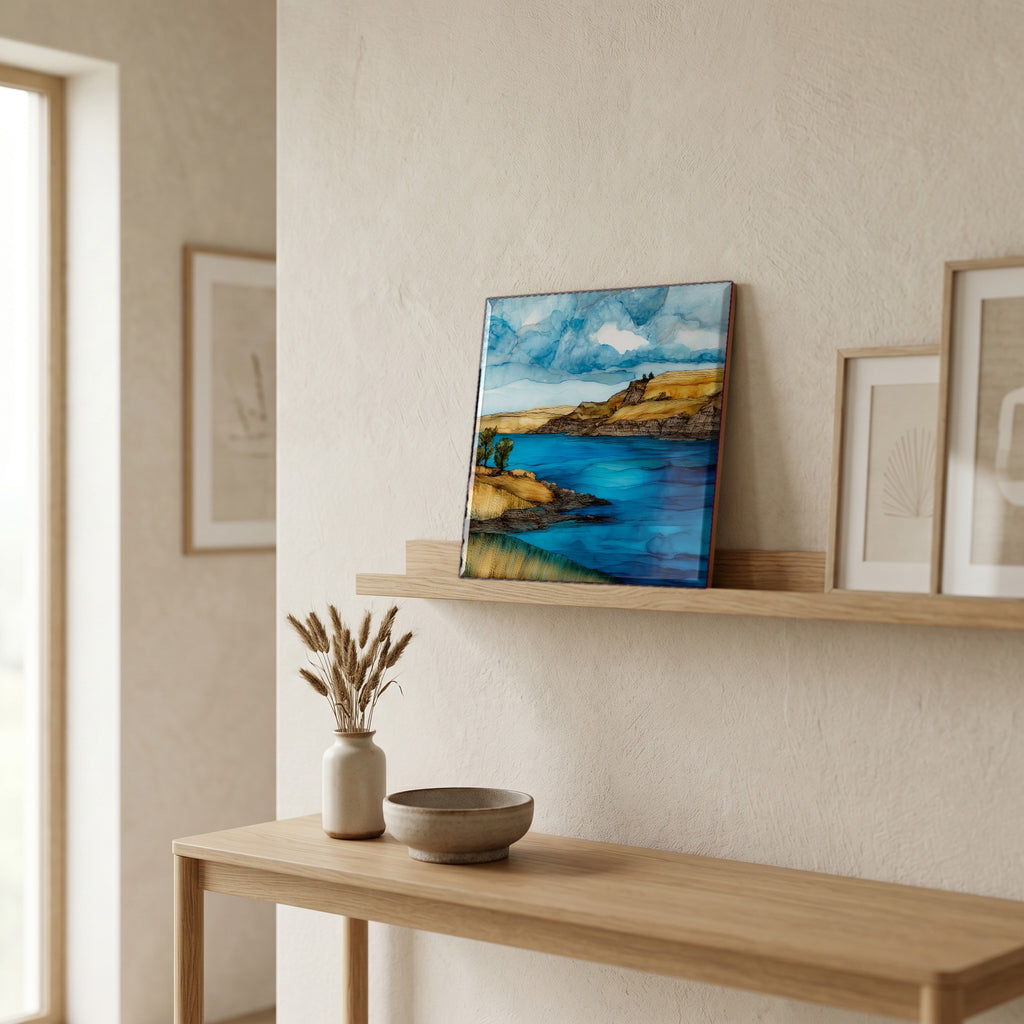 In the entryway, first thing you see.