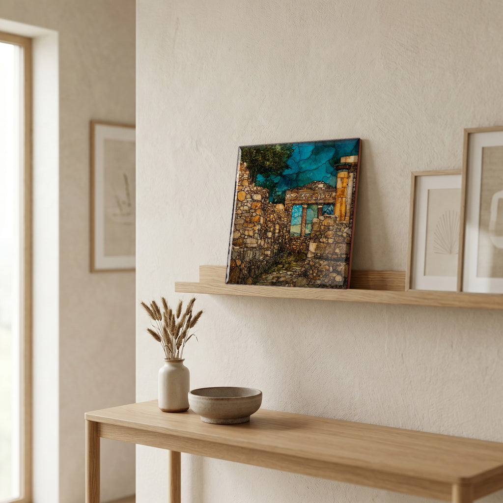In the entryway, first thing you see.