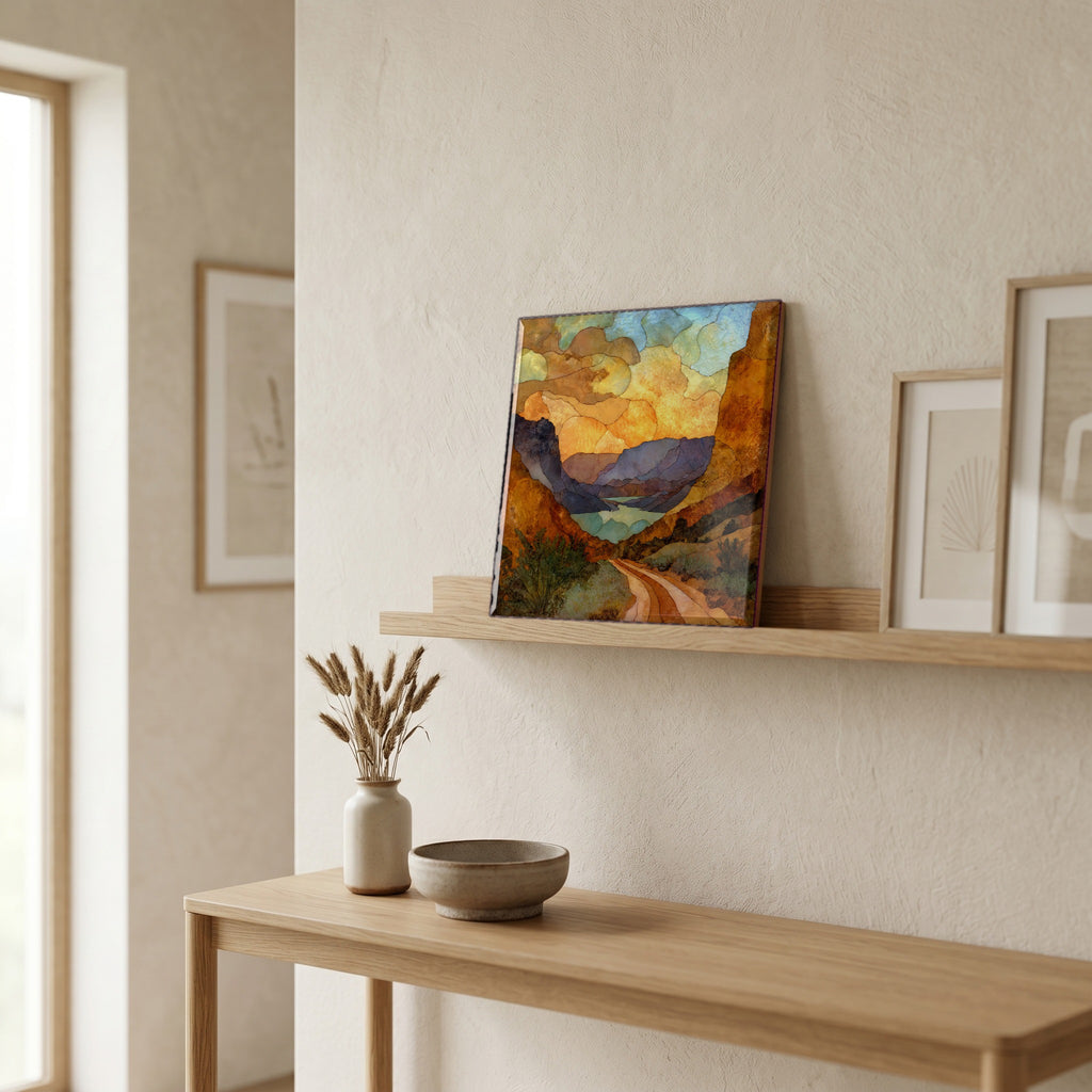 In the entryway, first thing you see.