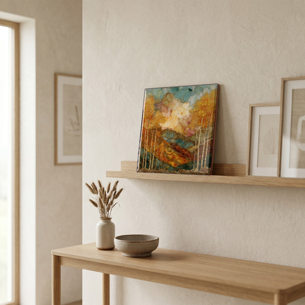 In the entryway, first thing you see.