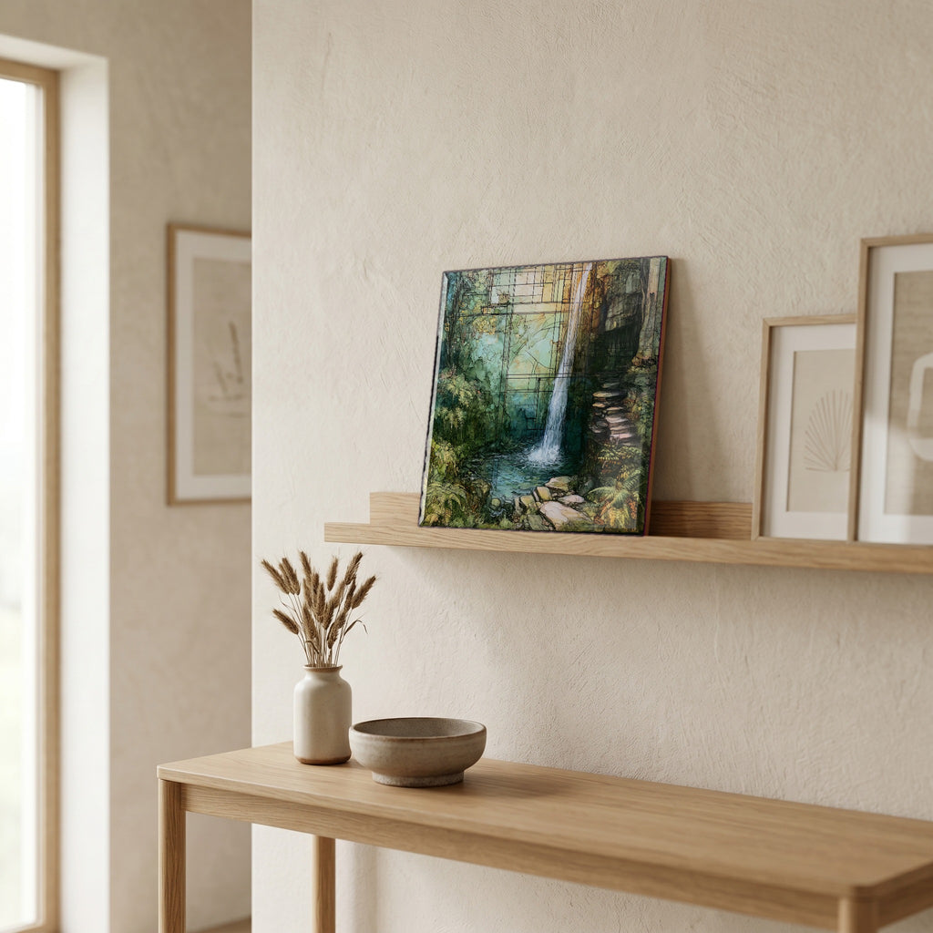 In the entryway, first thing you see.