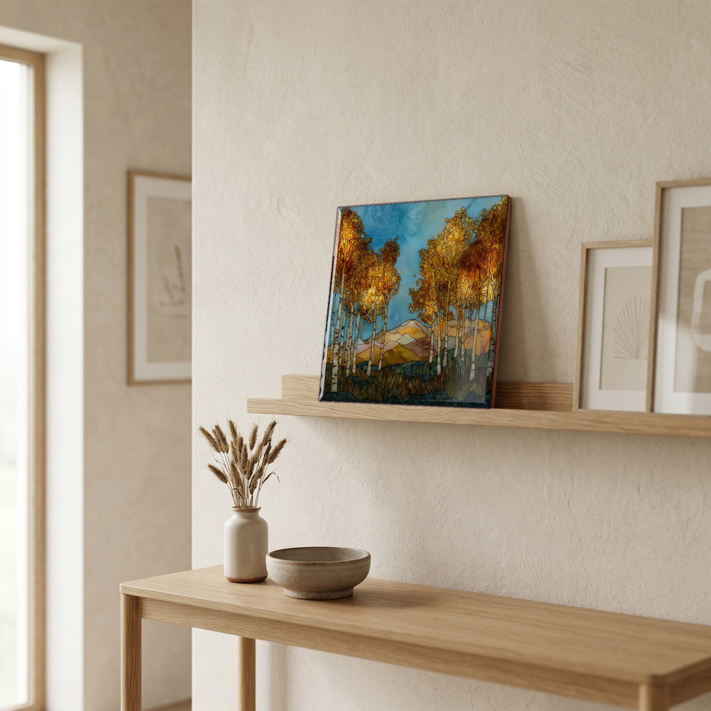 In the entryway, first thing you see.