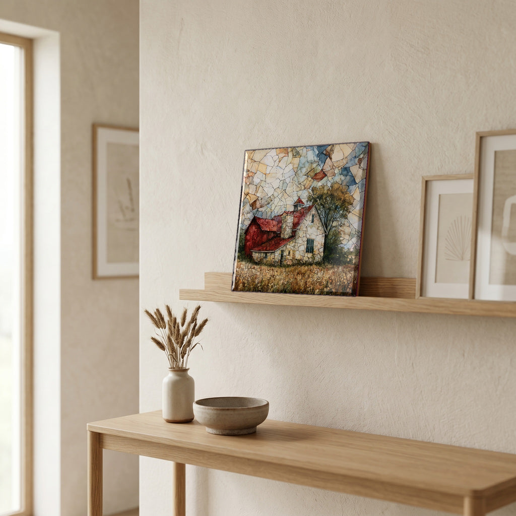 In the entryway, first thing you see.