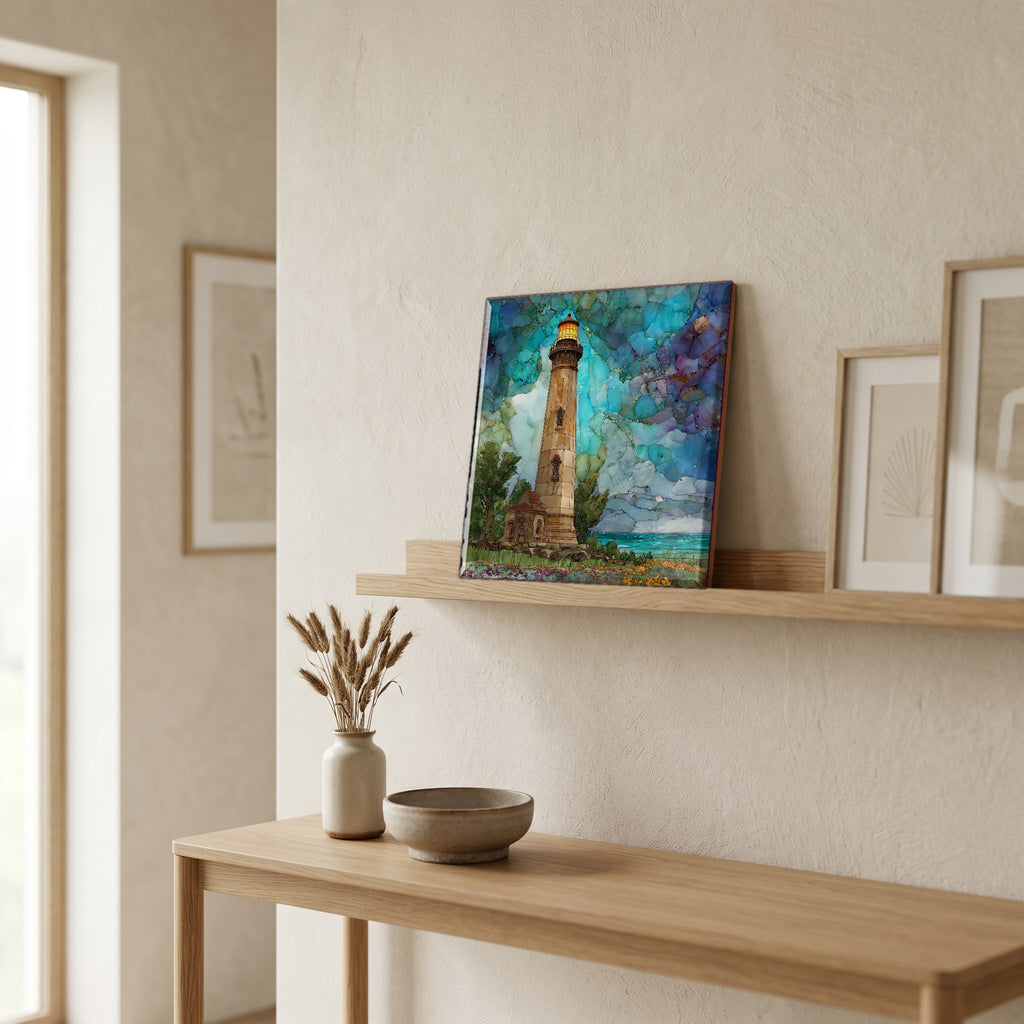 In the entryway, first thing you see.