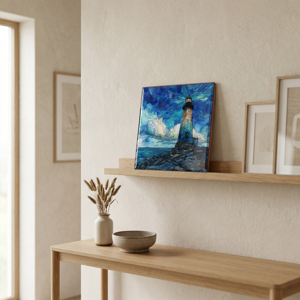 In the entryway, first thing you see.