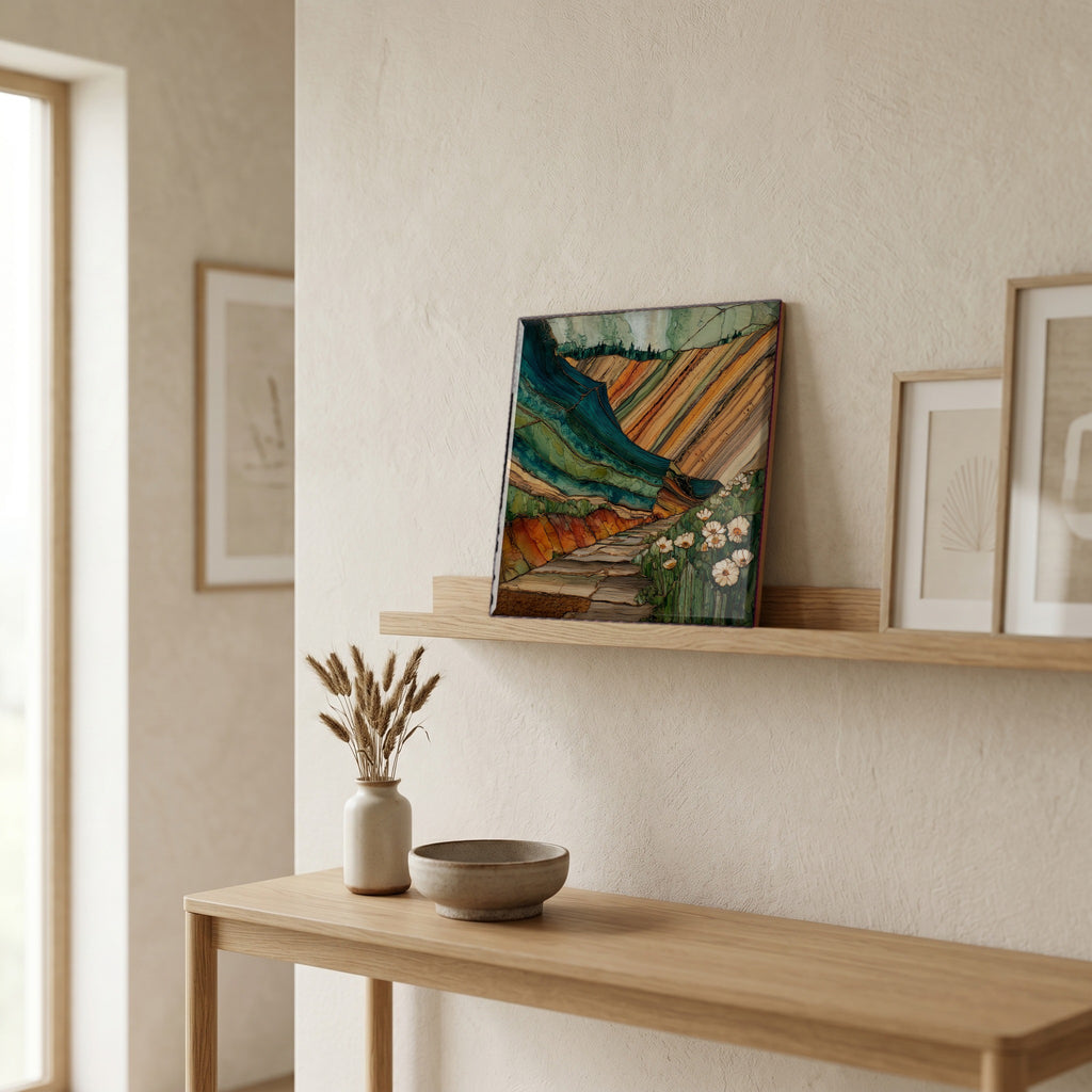 In the entryway, first thing you see.