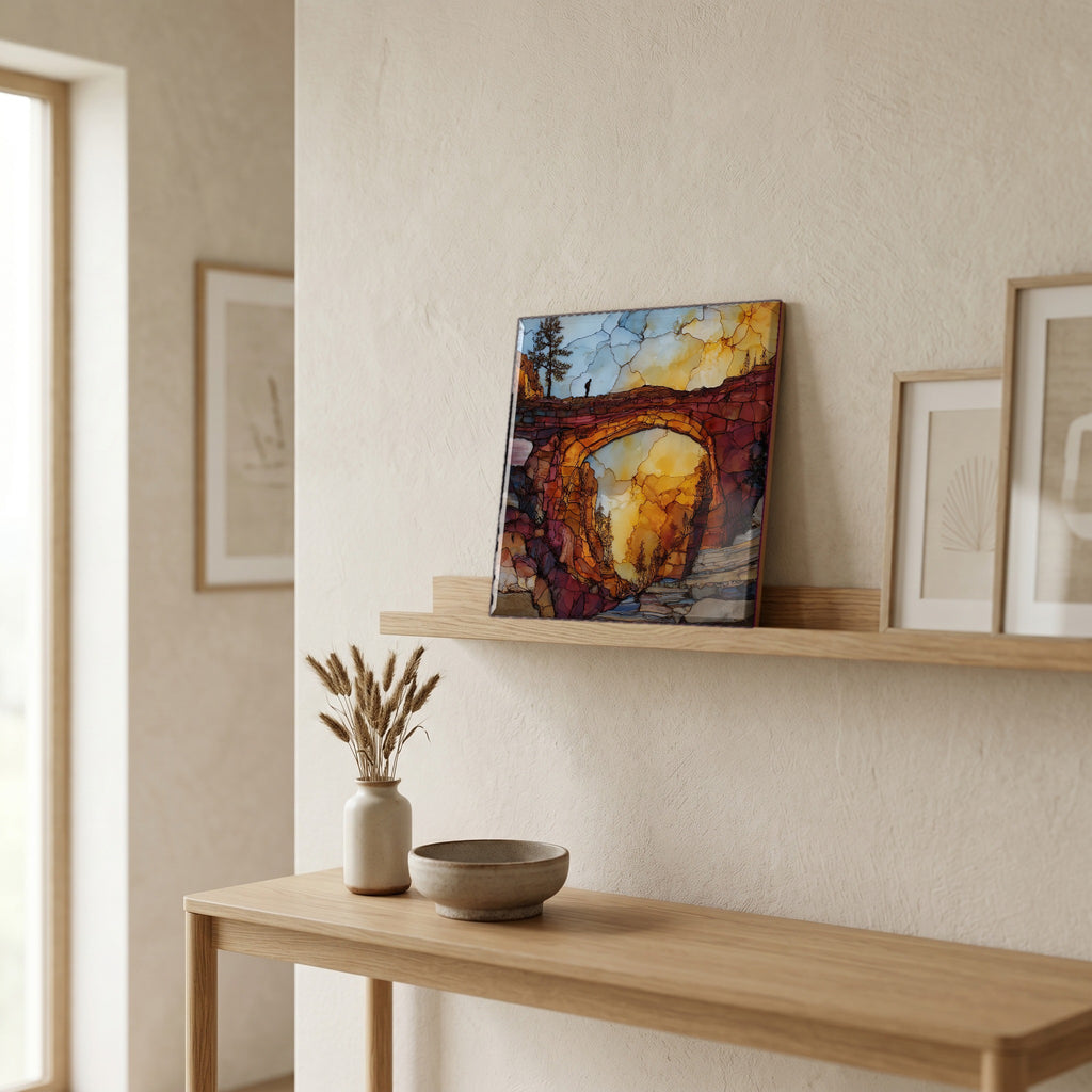 In the entryway, first thing you see.