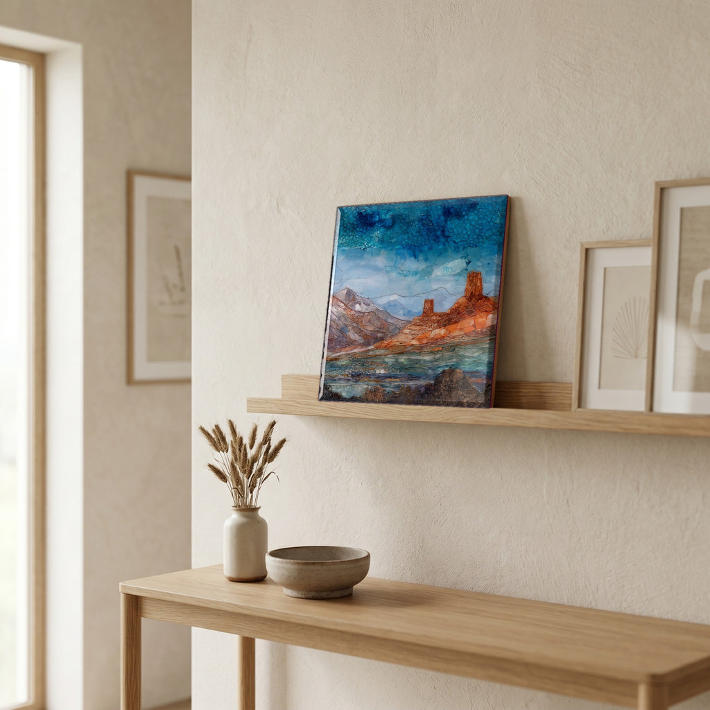 In the entryway, first thing you see.