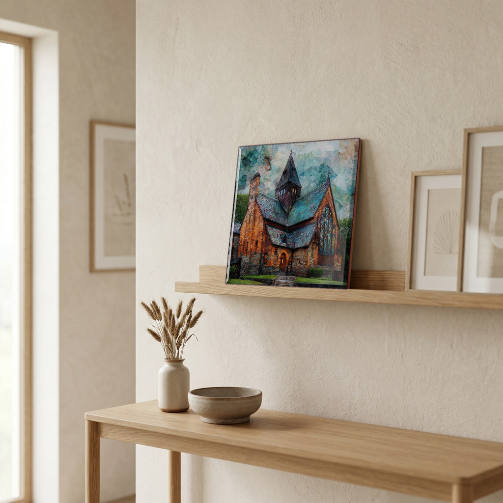 In the entryway, first thing you see.
