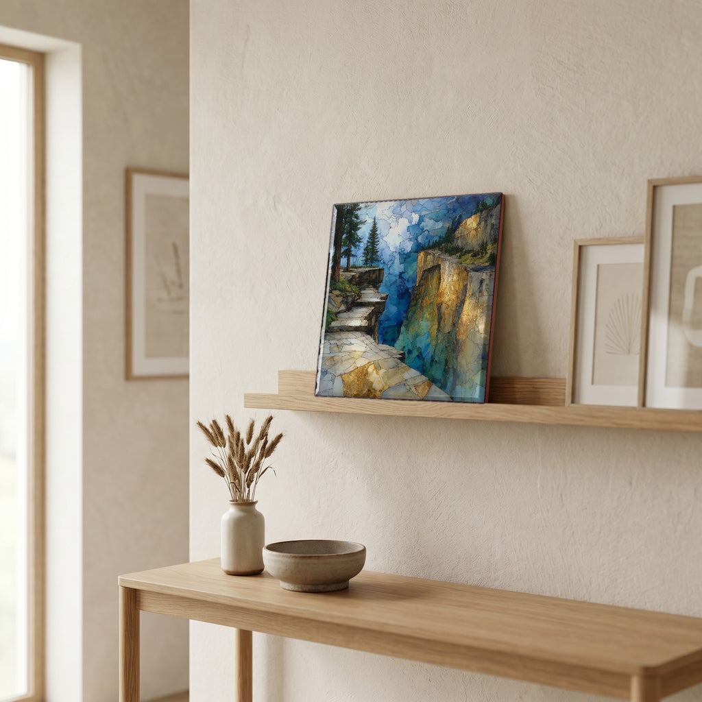 In the entryway, first thing you see.