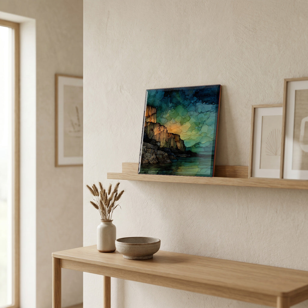 In the entryway, first thing you see.