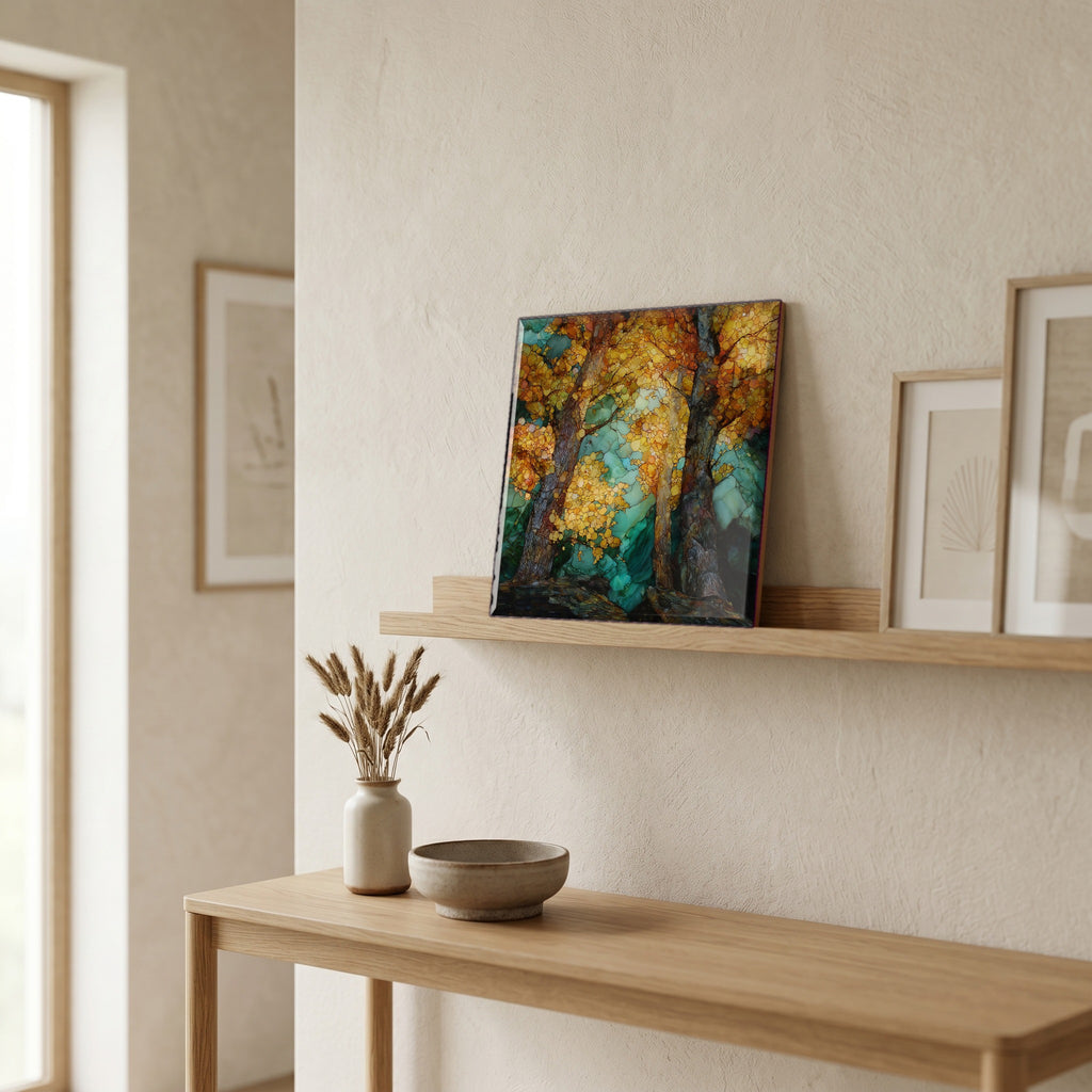 In the entryway, first thing you see.