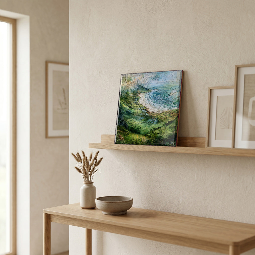 In the entryway, first thing you see.