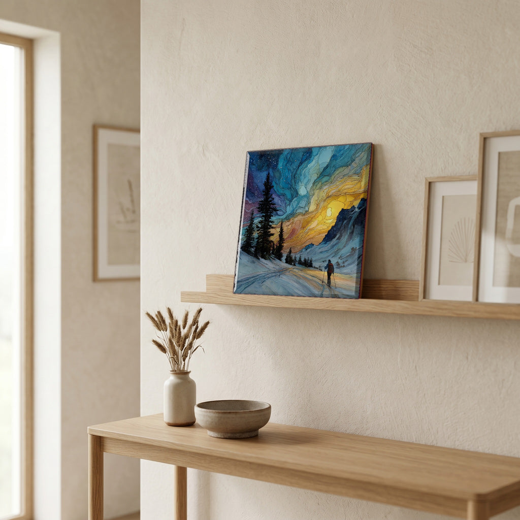 In the entryway, first thing you see.