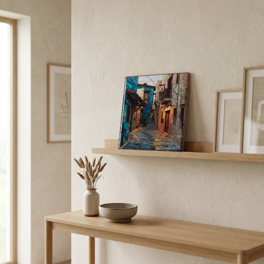In the entryway, first thing you see.
