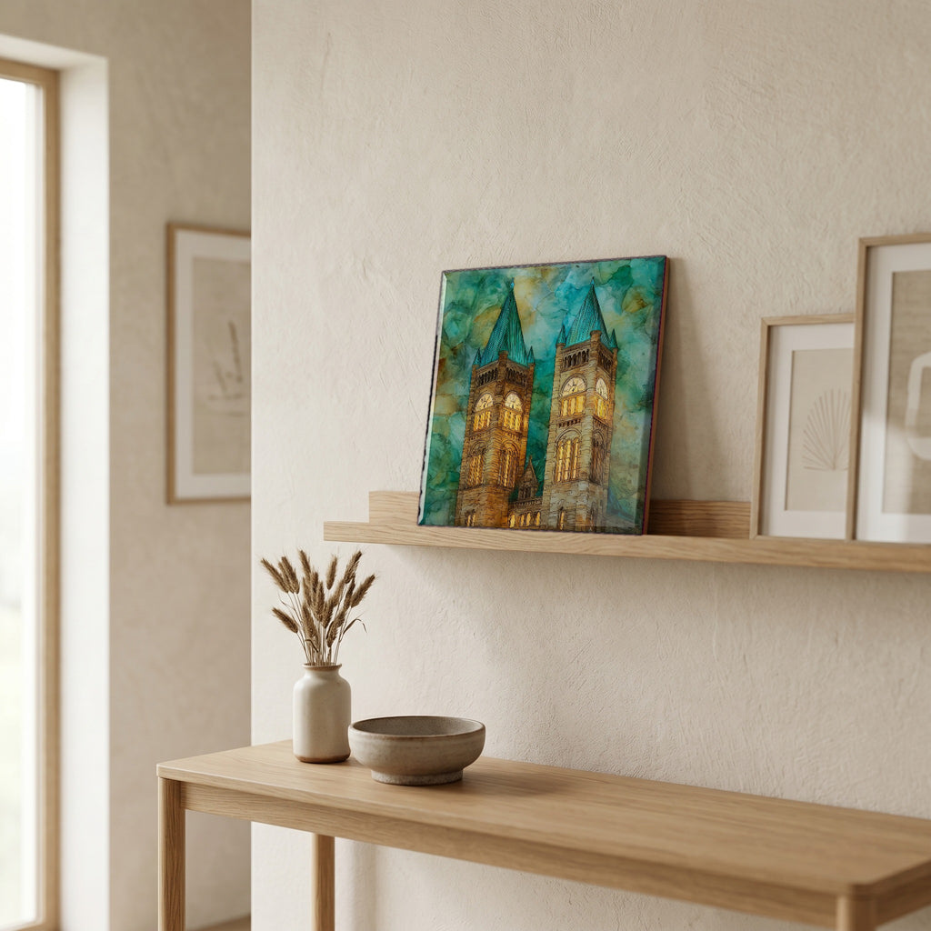 In the entryway, first thing you see.