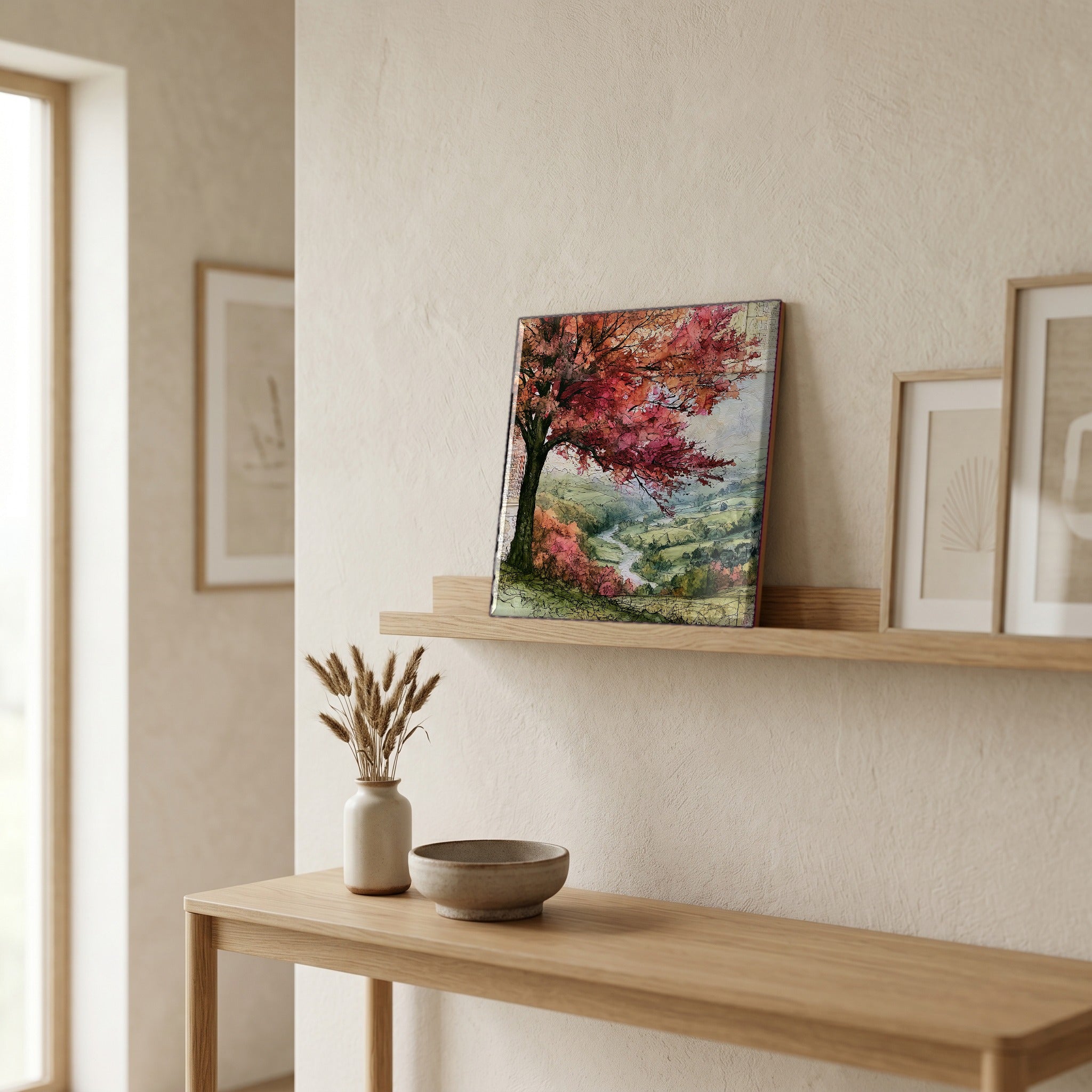 In the entryway, first thing you see.