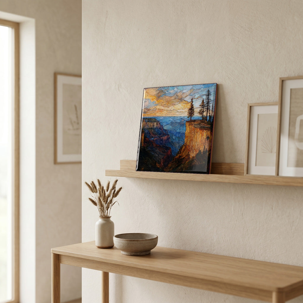 In the entryway, first thing you see.