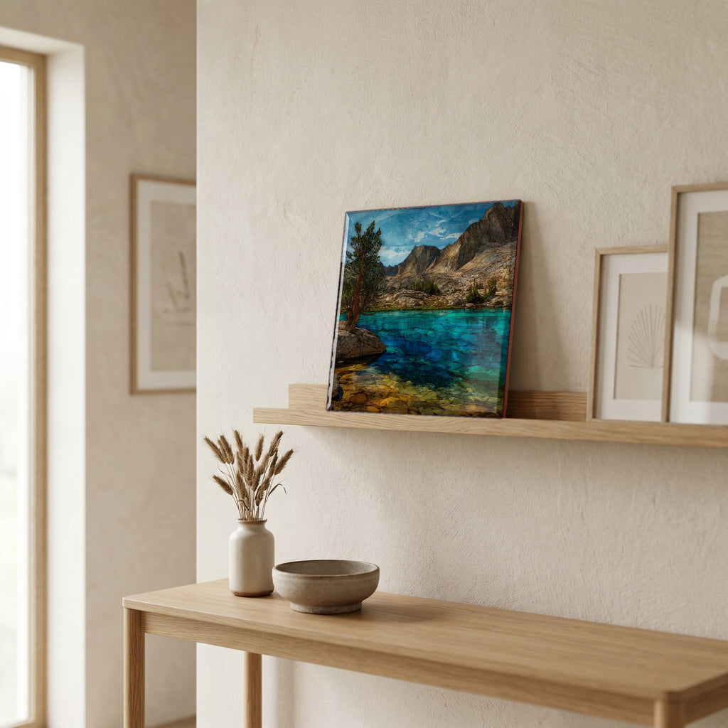 In the entryway, first thing you see.