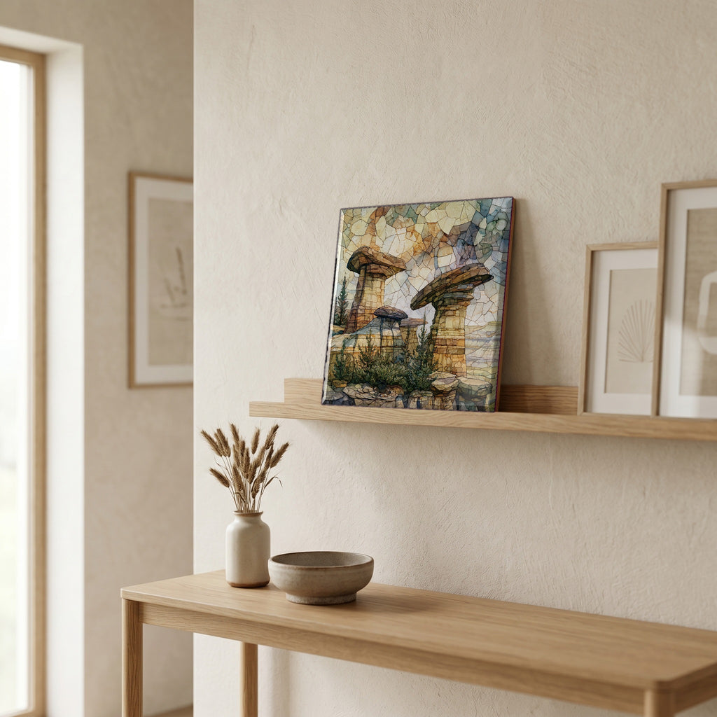 In the entryway, first thing you see.