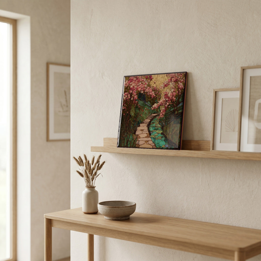 In the entryway, first thing you see.