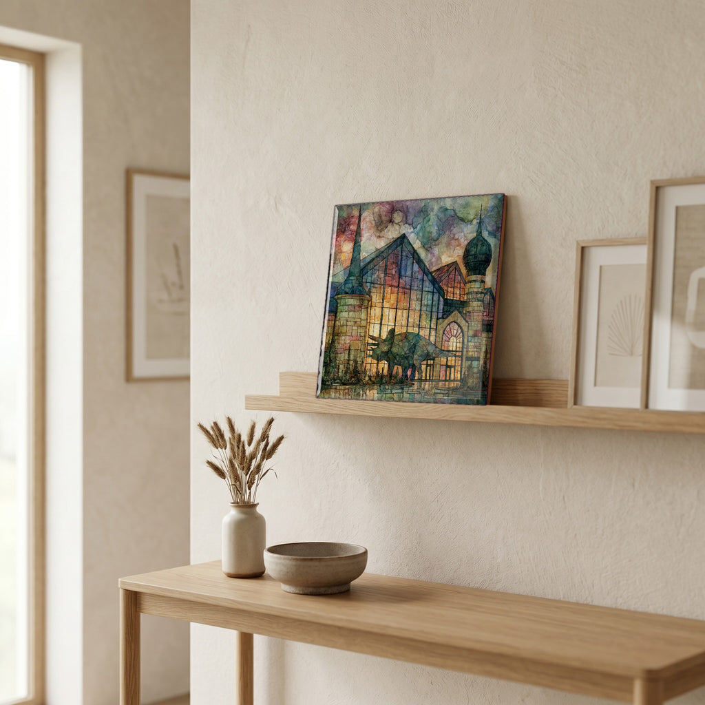 In the entryway, first thing you see.