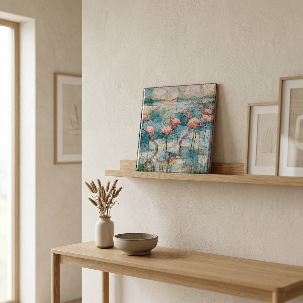 In the entryway, first thing you see.